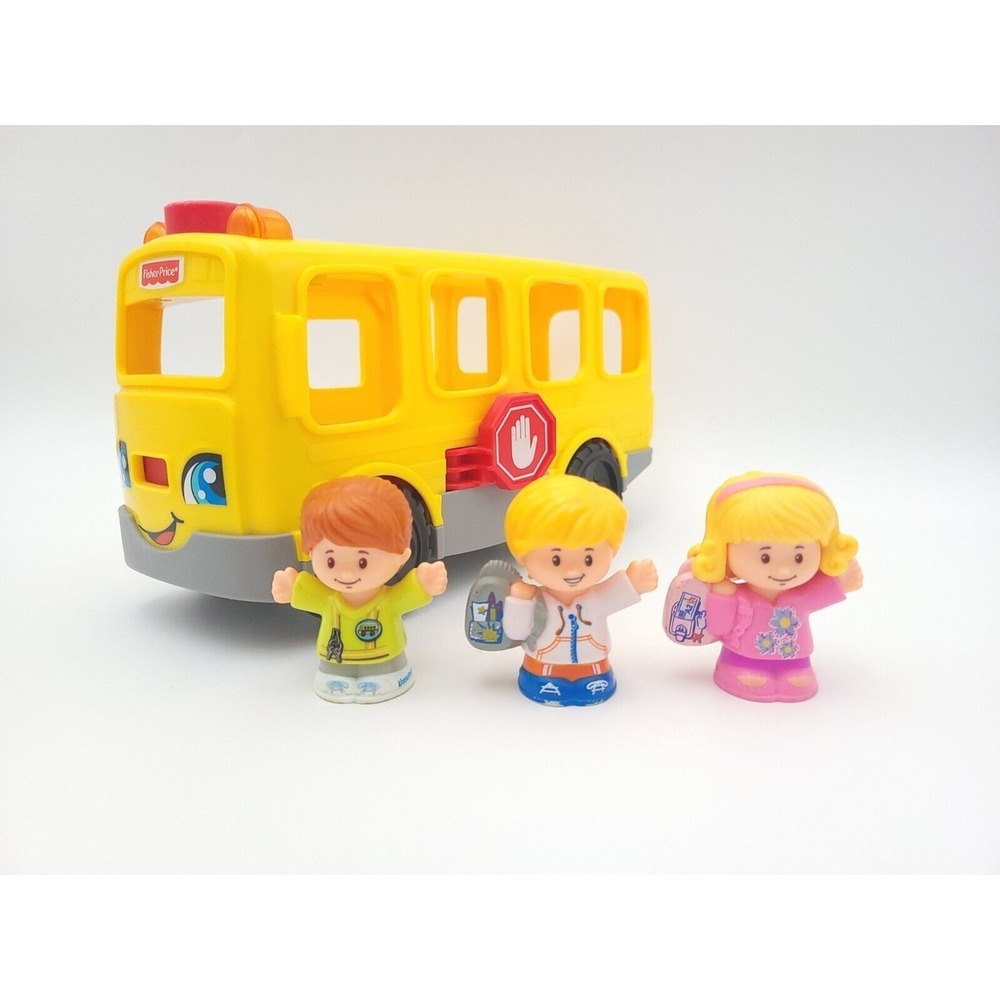 Little People Yellow School Bus‎ Lights Sounds 3 Figures 2 Students & Driver
